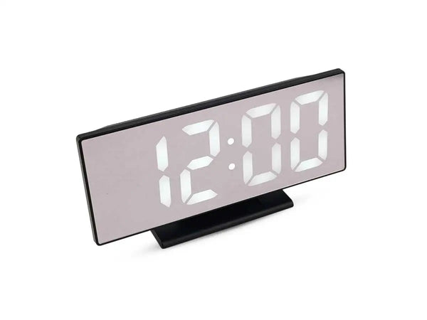 Relógio Led Espelhado Com Despertador de Mesa USB