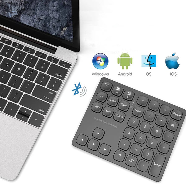 Teclado numérico duplo bluetooth recarregável
